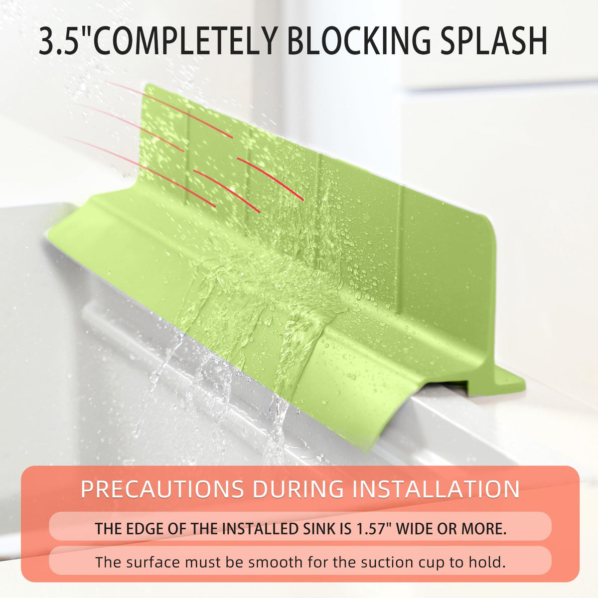 23" Ultra Silicone High Sink Splash Guard, Grey Gray