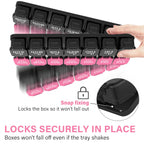 Extra Large Weekly Pill Organizer and AM/PM Medication Dispenser