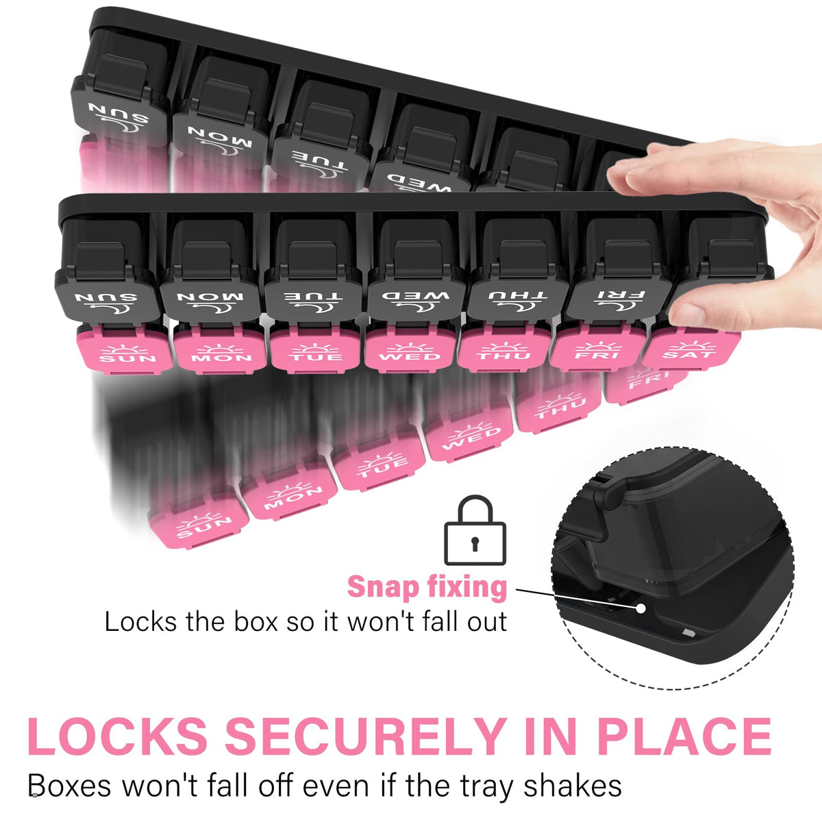 Extra Large Weekly Pill Organizer and AM/PM Medication Dispenser