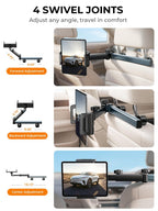 LISEN iPad Holder for Car Tablet Mount, 4 in 1 Adjust Arm Back Seat Stand 4.7-11.5“ Device