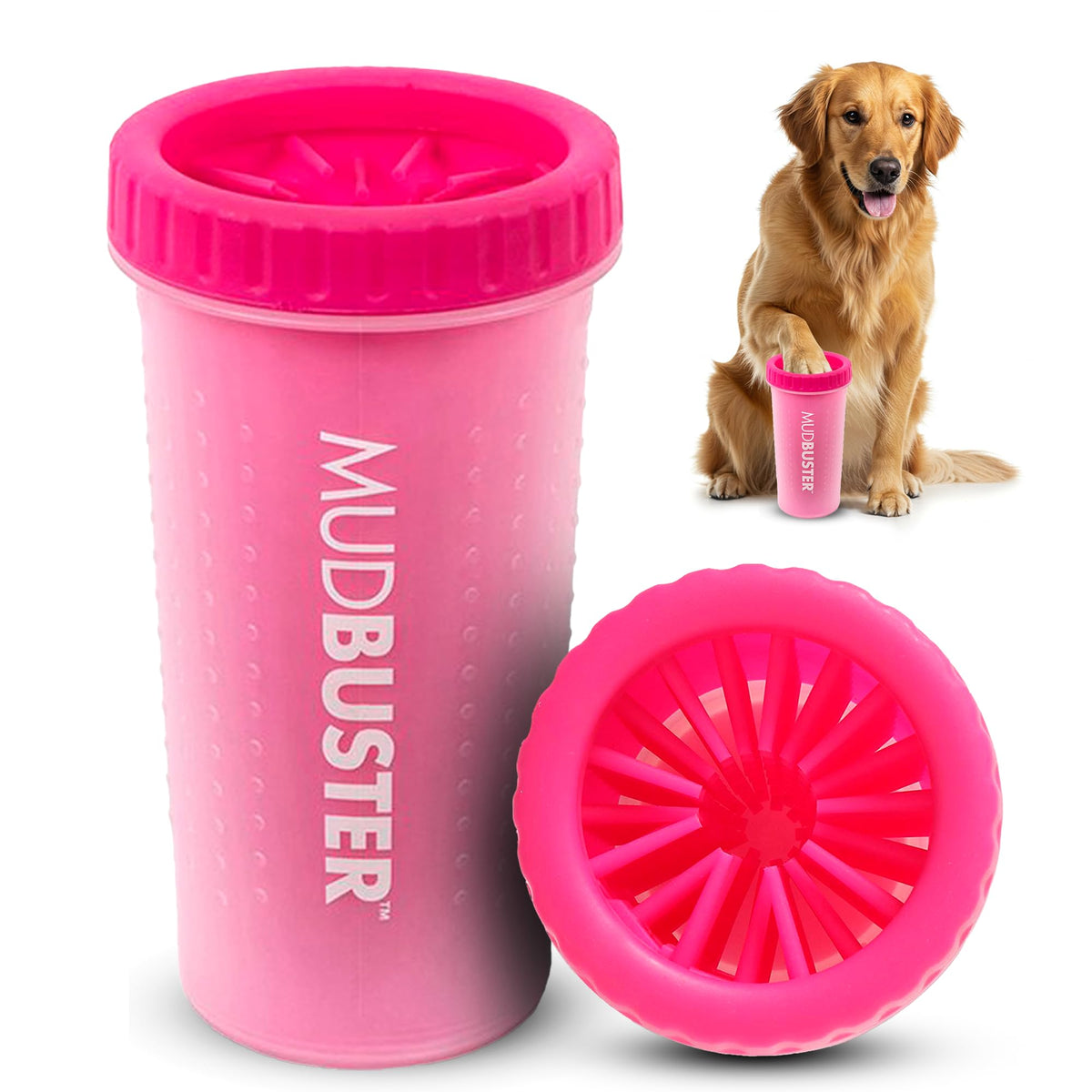 Dexas MudBuster Large Dog Paw Cleaner, Blue, Fits 2.5"-3.5" Wide Paws,...