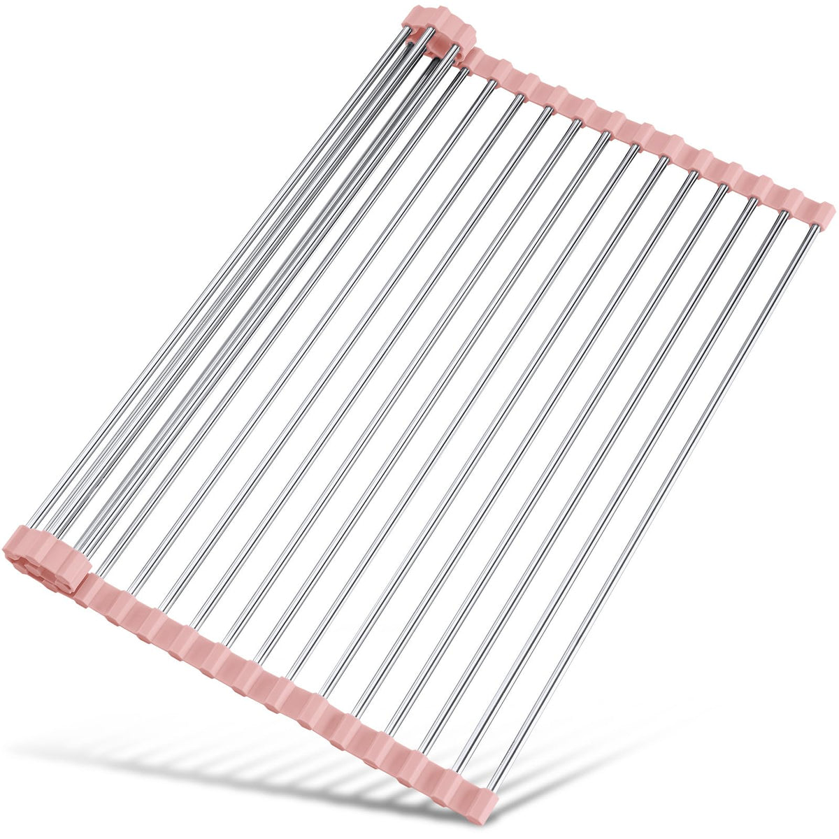 Tomorotec Roll Up Dish Drying Rack Over Sink, 304 Steel, 21x15.5, Grey