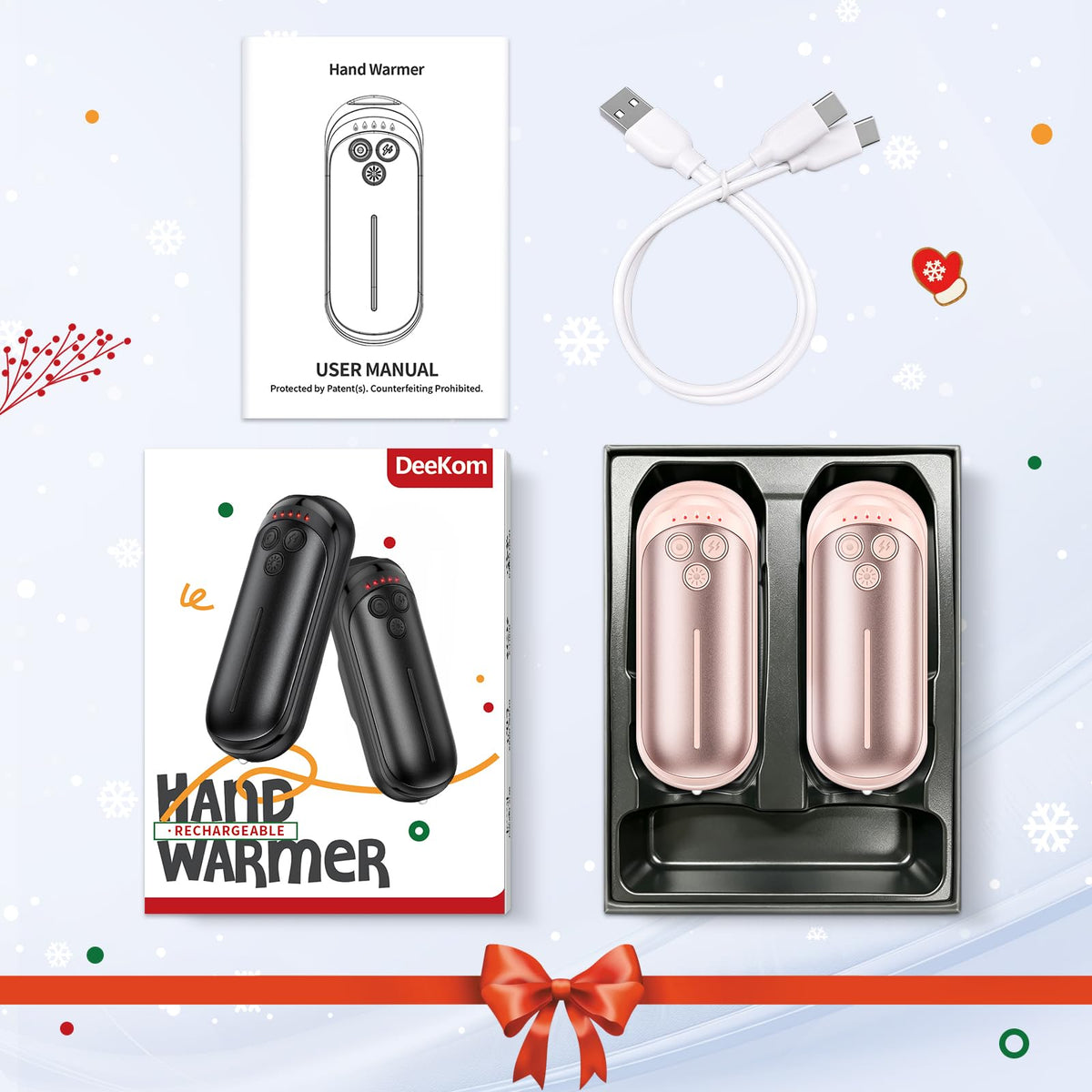 Rechargeable Hand Warmers Dual Pack Portable Electric Warmth