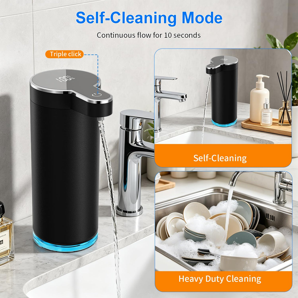 Automatic Foaming Soap Dispenser(IPX5 Waterproof, 12oz/350ml St-01 Foam Gray