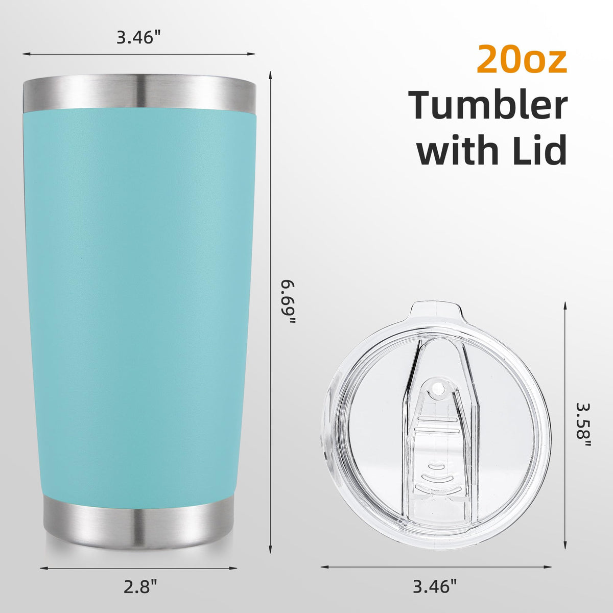 20oz Tumbler Bulk with Lid Stainless Steel Tumblers, 6 Pack