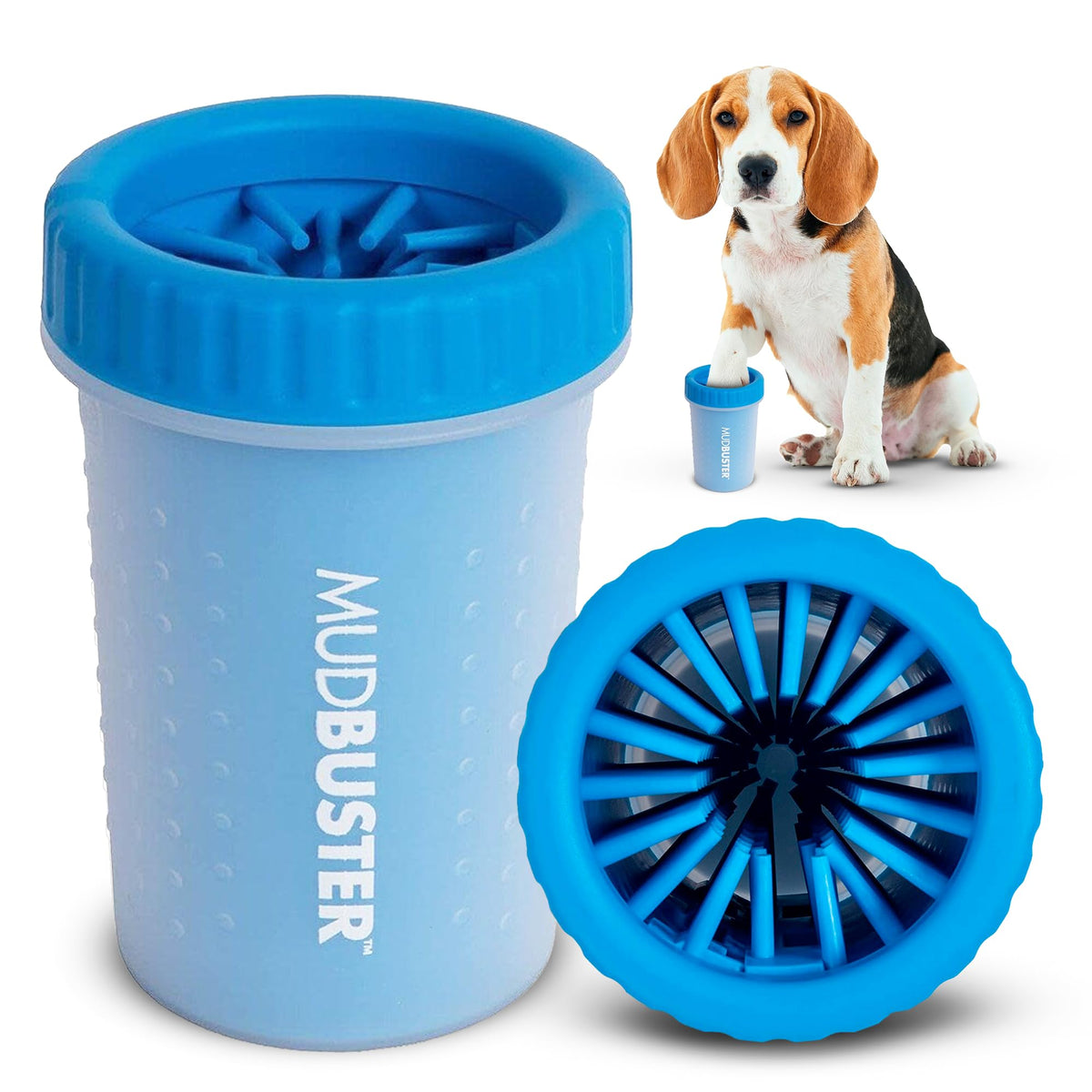 Dexas MudBuster Large Dog Paw Cleaner, Blue, Fits 2.5"-3.5" Wide Paws,...