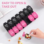 Extra Large Weekly Pill Organizer and AM/PM Medication Dispenser