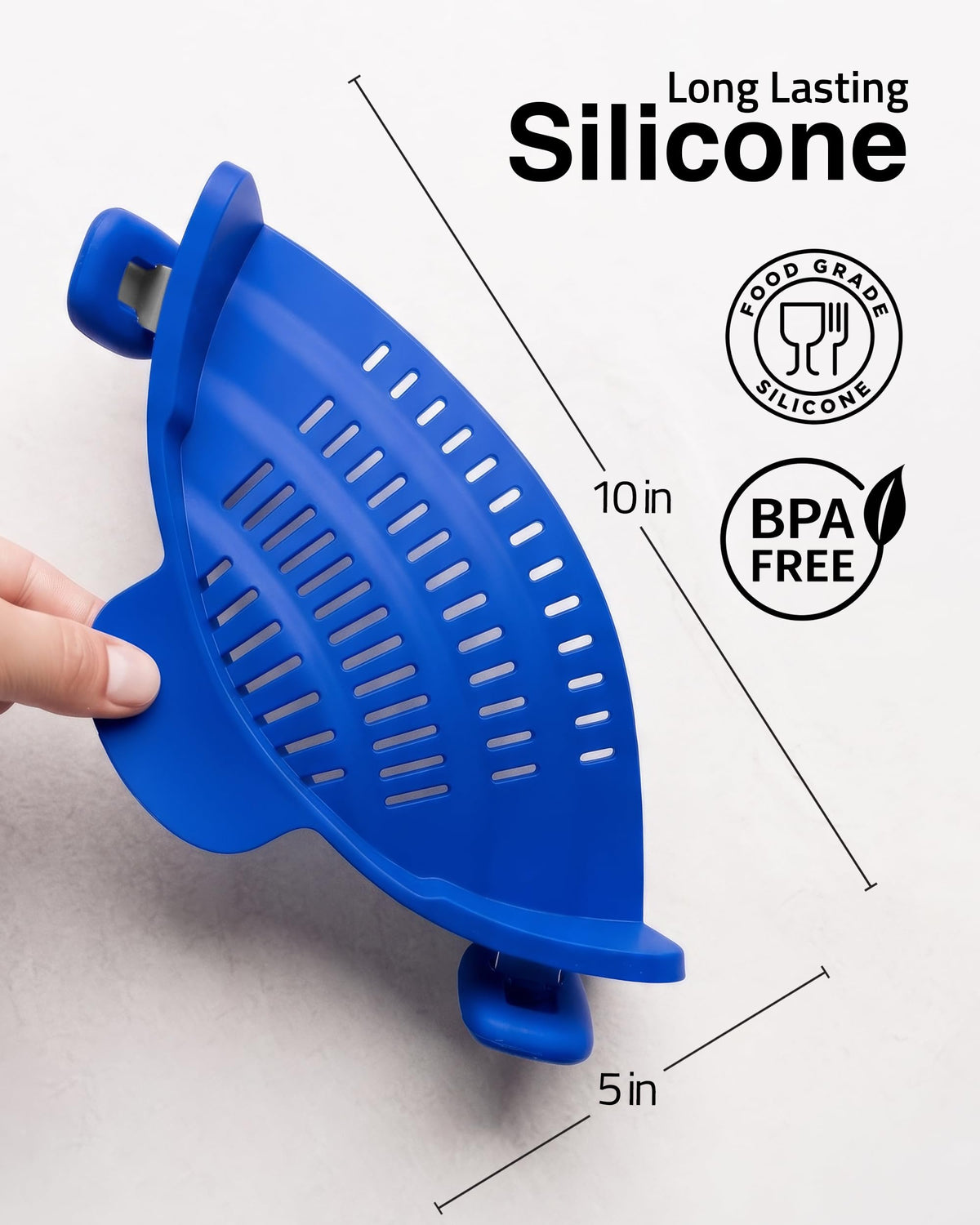 Kitchen Gizmo Snap N' Strain - Silicone Clip-On Strainer for Pots, Pans, and...