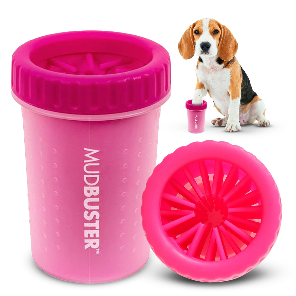 Dexas MudBuster Large Dog Paw Cleaner, Blue, Fits 2.5"-3.5" Wide Paws,...