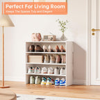 3-Tier Expandable White Shoe Rack Organizer for Closet, Stackable Shoe Racks Storage Shelf, Small Metal Wood Combination Shoe Shelves for Closets,Entryway,Front Door, Narrow Space,Hallway,8-16 Pairs 1 PACK(3-Tier）