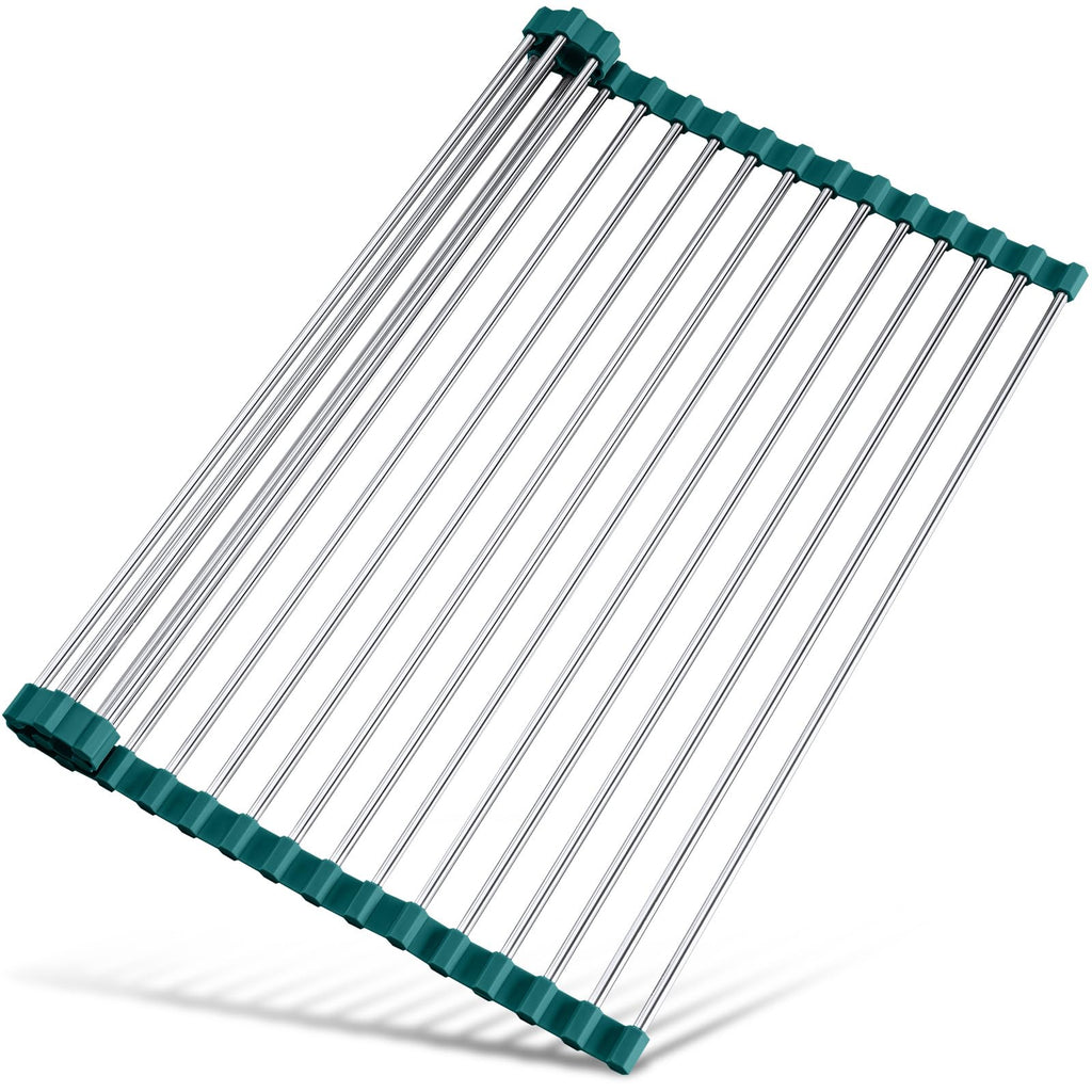 Tomorotec Roll Up Dish Drying Rack Over Sink, 304 Steel, 21x15.5, Grey