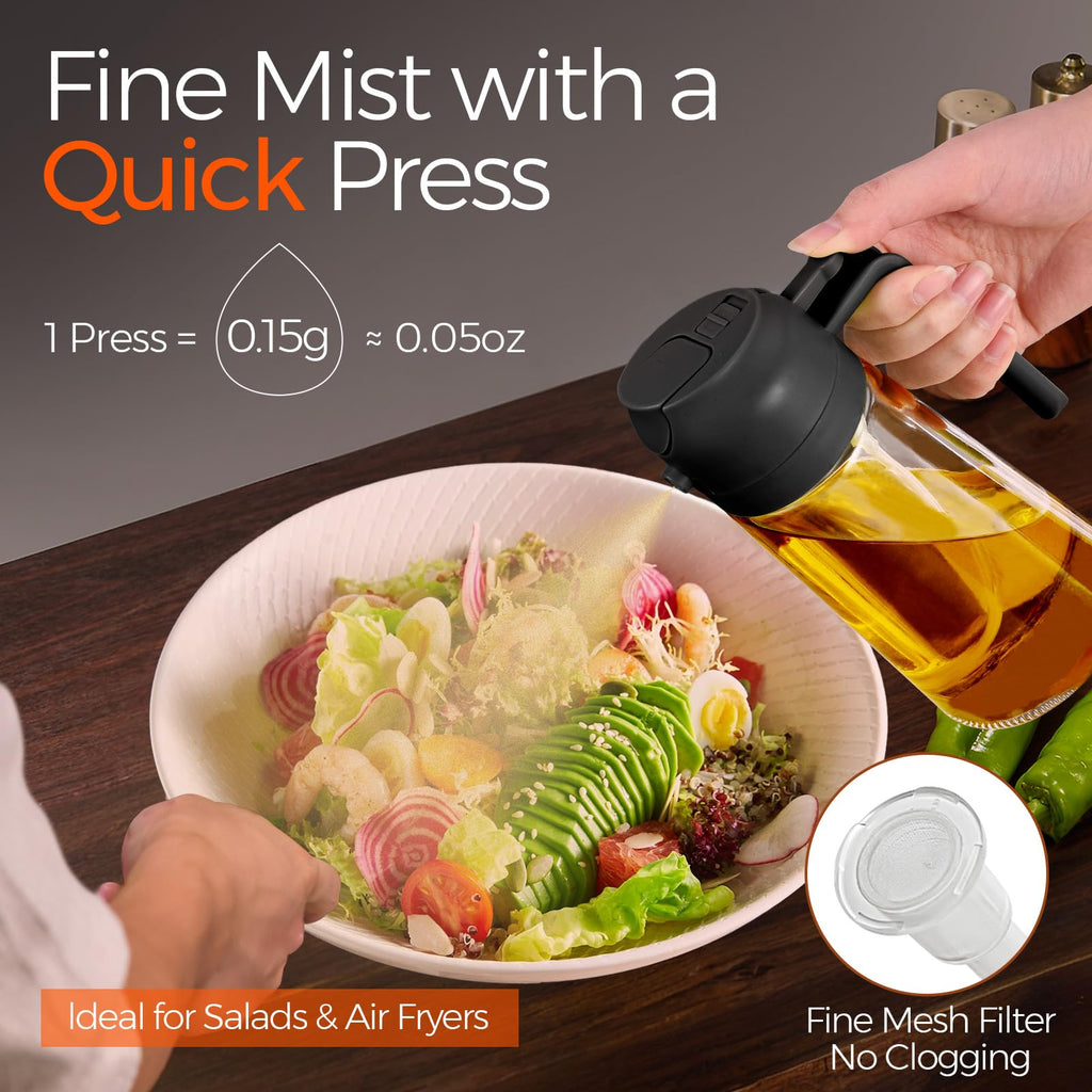 YARRAMATE Olive Oil Dispenser, 2 in 1 Sprayer for Cooking, 16oz/470ml...