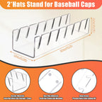 Hat Organizer for Baseball Caps Hat Rack Acrylic Hat Stand 4Pack No Install Clear-4Pack