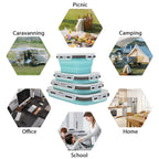 8 Collapsible Food Storage Containers, Silicone Collapsible Food Storage Containers, Collapsible Food Storage Silicone, Rv Collapsible Bowls, Collapsible Storage Containers for Food Camping