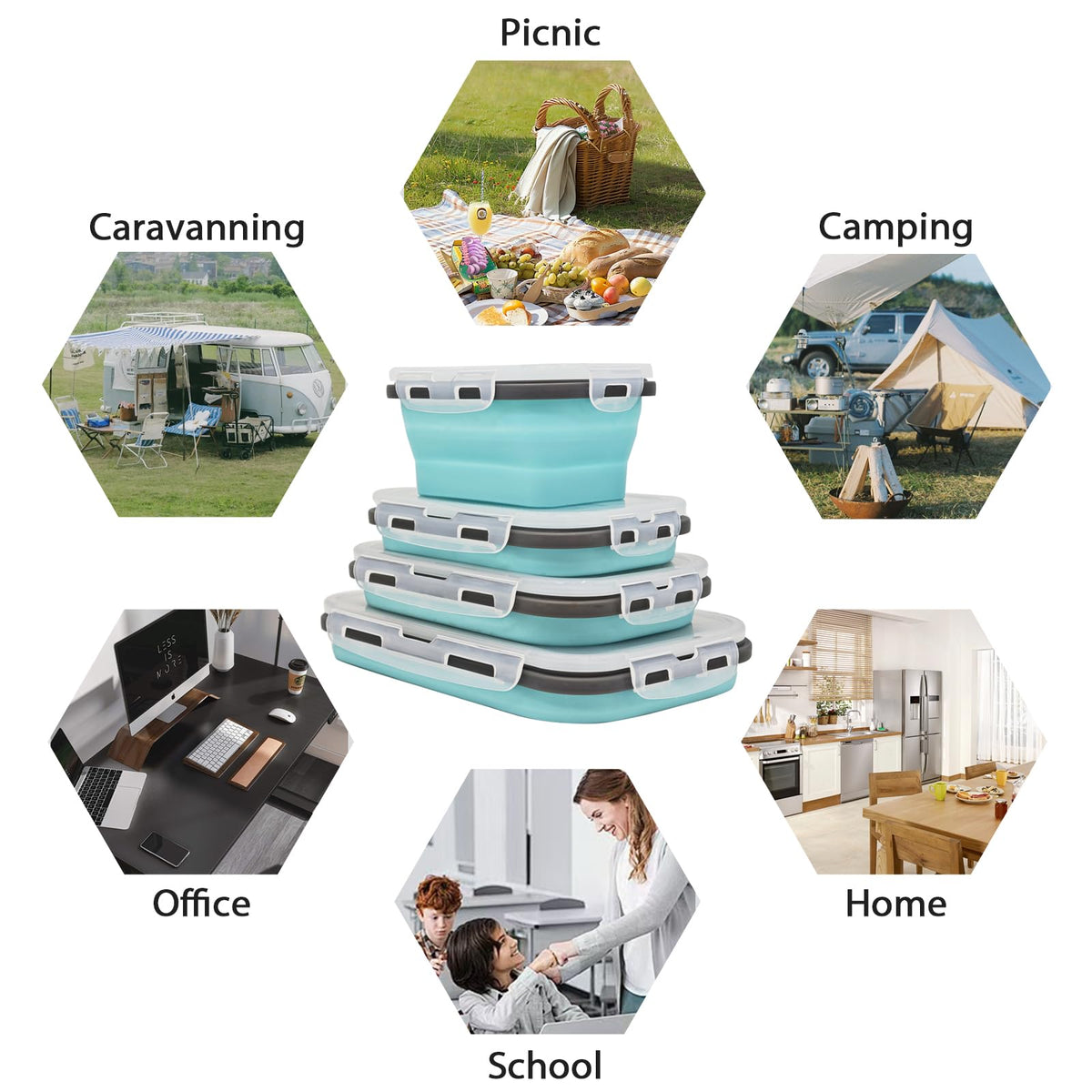 8 Collapsible Food Storage Containers, Silicone Collapsible Food Storage Containers, Collapsible Food Storage Silicone, Rv Collapsible Bowls, Collapsible Storage Containers for Food Camping