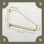 NEWRAIN Folding Wall Mounted Clothes Hanger Rack Clothes Hook Solid Brass with Swing Arm Holder Clothing Hanging System Closet Storage Organizer Heavy Duty Drying Rack Wall Mount,Brushed Gold Triangle Brushed Gold