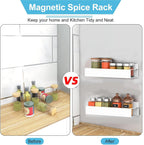 Metal 2 Pack Magnetic Spice Storage Rack Organizer for Refrigerator and Oven, Fridge Organizers and Storage Black