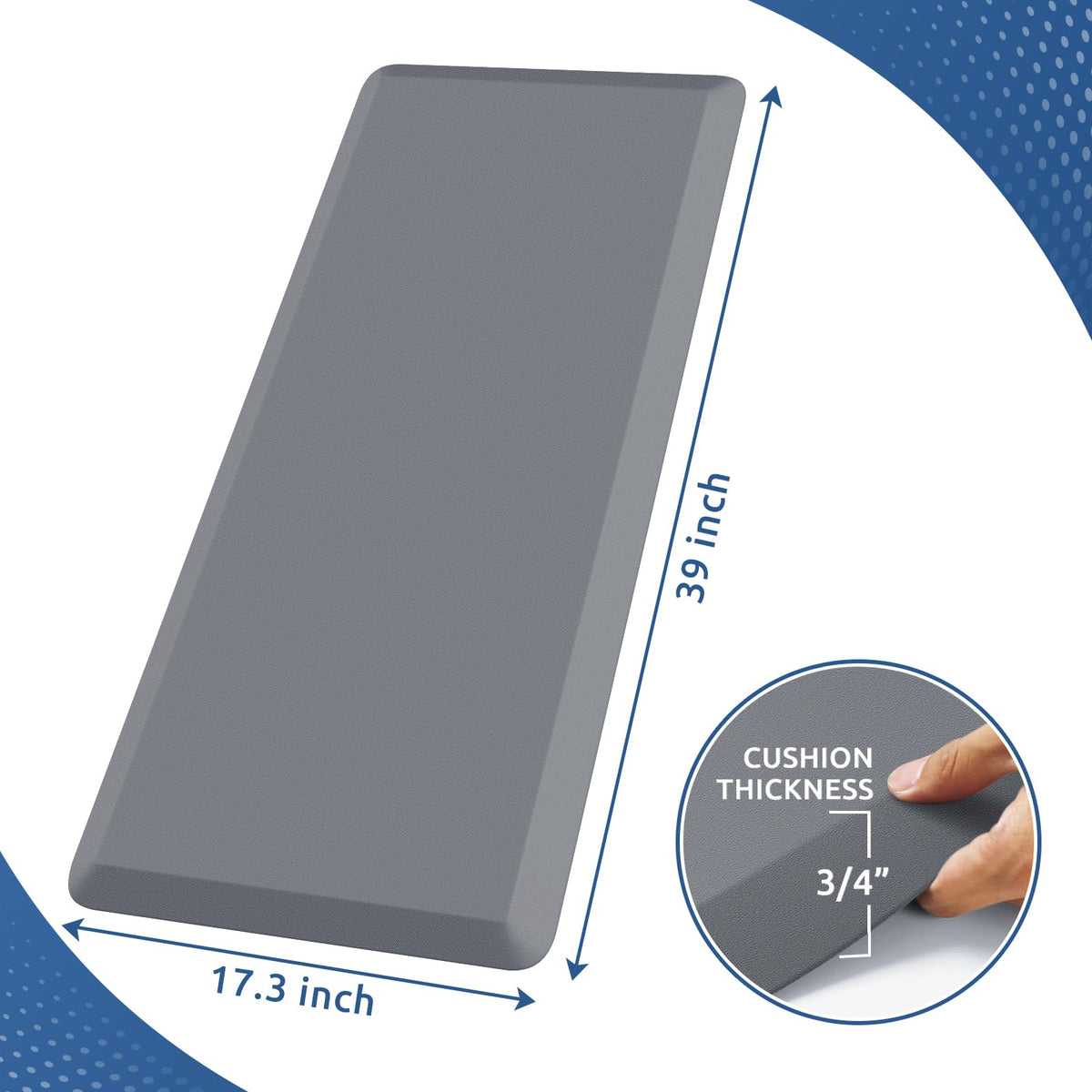 Kitchen Mat Cushioned Anti Fatigue Rug Standing and Comfort Floor Mats Chocolate 39"L x 17.3"W x 0.5"Th