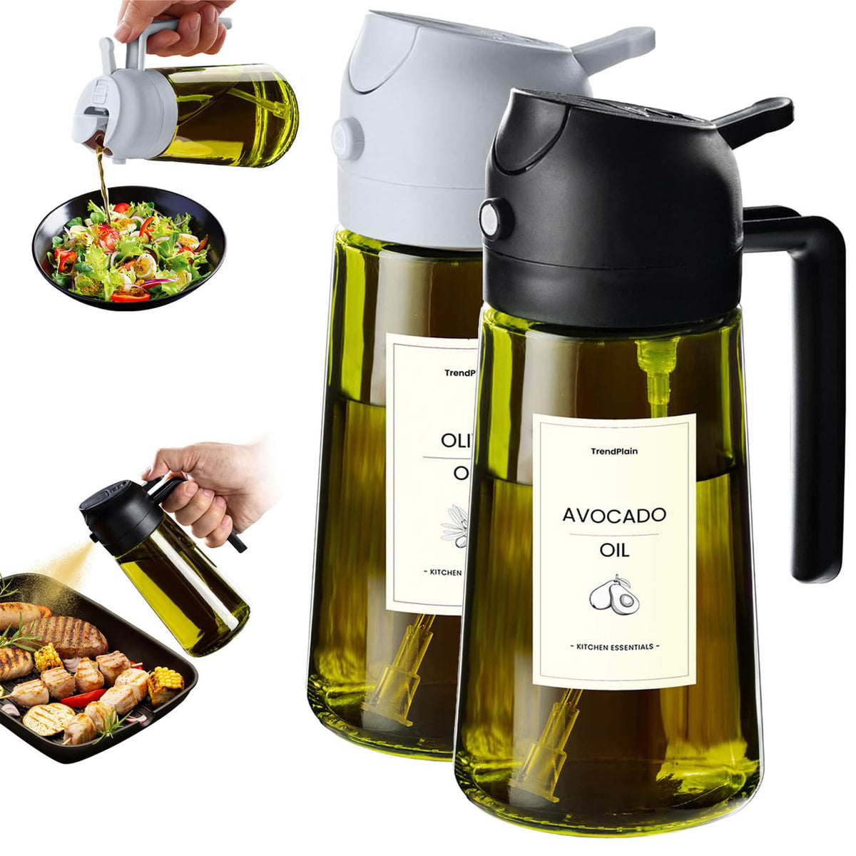 TrendPlain - Original 16oz/470ml Olive Oil Dispenser Bottle for Kitchen...