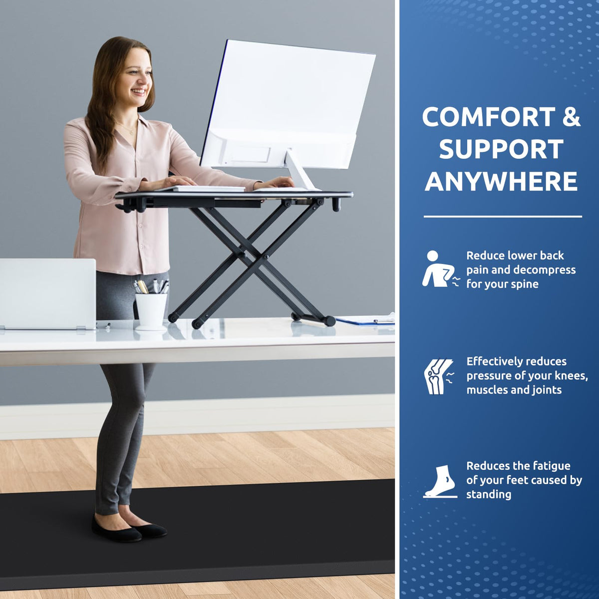 Kitchen Mat Cushioned Anti Fatigue Rug Standing and Comfort Floor Mats Chocolate 39"L x 17.3"W x 0.5"Th