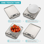 Ultrean Smart Food Kitchen Scale with Nutritional Calculator, APP for Calorie & Macro Tracking, AI Powered, Goal Progress, Digital Calorie Scale for Weight Loss, Stainless Steel, 22lb XX-Large