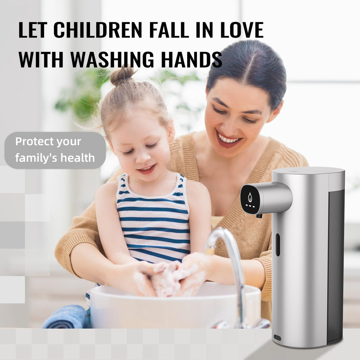 Automatic Liquid Soap Dispenser Touchless, USB Rechargeable Smart Hand Soap Dispenser, 13.5oz/400ml, 3-Level Adjustable, Compatible with Thick Thin Dish Soap for Bathroom Kitchen, Clog-Free (Gold) Gold