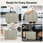 Foldable Travel Duffle Bag with Trolley Sleeve 40L Travel Bag Black