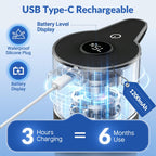 Automatic Liquid Soap Dispenser Touchless,6-Level Adjustable,USB Rechargeable Smart Soap Dispenser,16.9oz/500mL Compatible with Thick Thin Dish/Hand Soap for Bathroom Accessories Kitchen Sink-White White Gel