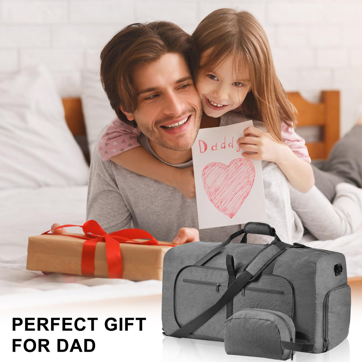 Felipe Varela Foldable Duffle Bag for Travel Weekend Overnight Gym Camping A Black 40L