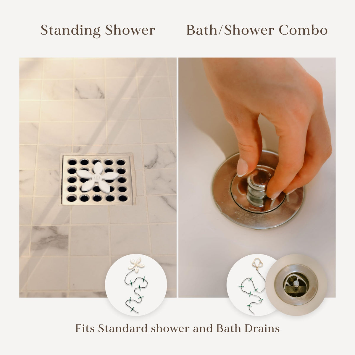DrainWig Shower Drain Hair Catcher – Disposable Bathroom Trap, Easy to...