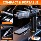 Handheld Vacuum Cleaner Cordless, 23000Pa Powerful Car Mini Vacuum Cleaner, Rechargeable Portable Lightweight dust Catcher for Home Car Carpet Stairs Pet Hair Deep Cleaning（Black-Gold）. Black-gold
