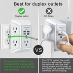 Wall Charger, Surge Protector, QINLIANF 5 Outlet Extender with 4 USB Ports Black 3U1C