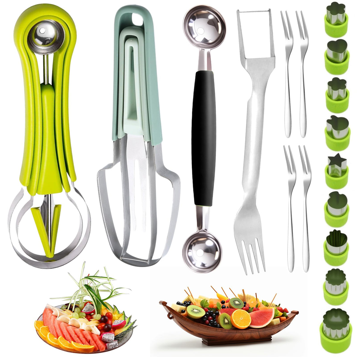 14Pcs Stainless Steel Fruits Vegetable Carving Tools Set 14 PCS