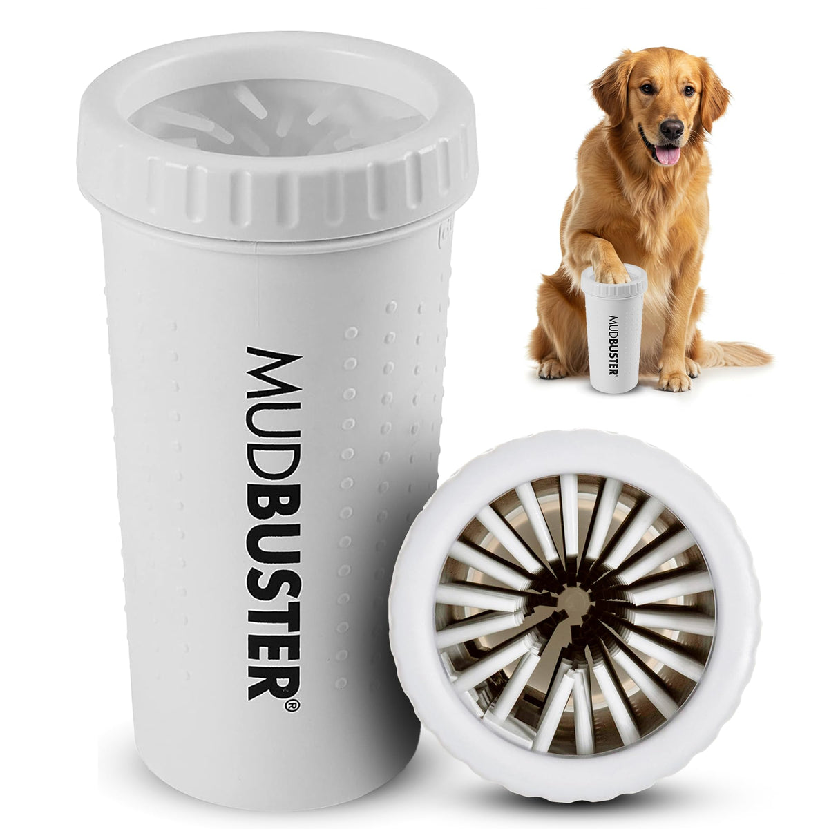 Dexas MudBuster Large Dog Paw Cleaner, Blue, Fits 2.5"-3.5" Wide Paws,...
