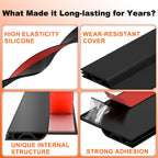 Door Draft Stopper, Door Sweep for Bottom of Door, Weather Stripping Door Seal Gap Filler Bottom Blocker Soundproofing Cold Air Insulation Save Energy Install Quickly Easily (Black, 39‘’) 39‘’ Black