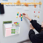 Magnetic Pencil Holder-Magnetic Basket for Fridge 3-Grid Mesh Magnetic Pen Holder for Refrigerator, Extra Strong Magnets Mesh Marker Holder Locker Accessories Organizer for Whiteboard Black