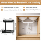 Under Sink Organizer for Kitchen and Bathroom Cabinets Pull Out Storage White 2 Pack 2Tier