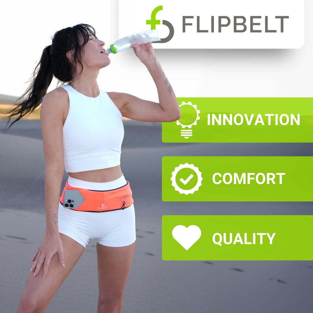 FlipBelt Classic Running Belt for Phone and Small Accessories, Exercise...