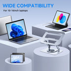 Leeboom Laptop Stand for Desk, Adjustable Foldable Aluminum Riser, Silver