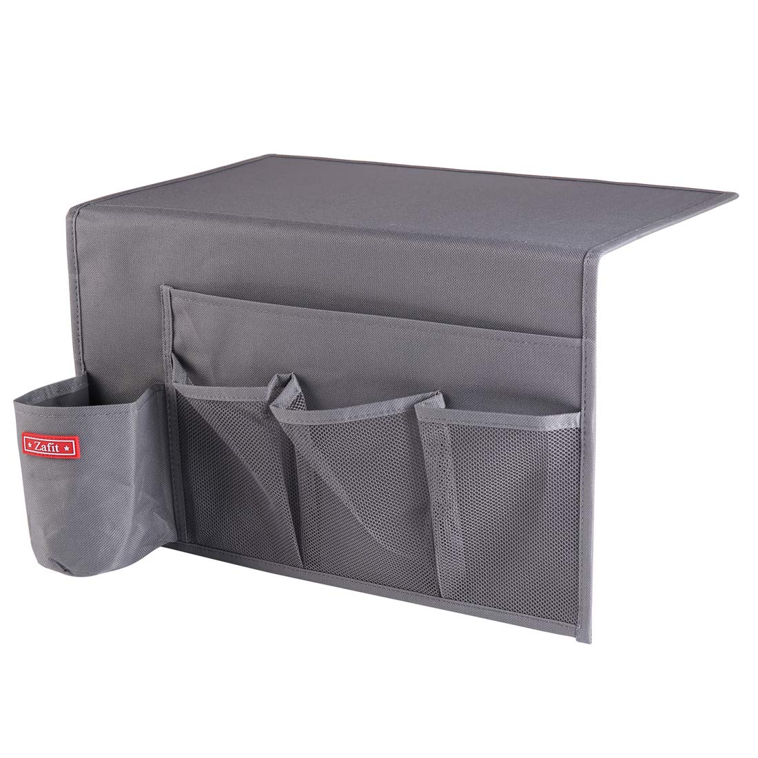 Zafit Bedside Storage Organizer - 6 Pockets, Table Cabinet Caddy for Remotes, Phone, Glasses (Grey) 6 Pockets-Grey