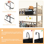 Bedside Caddy Organizer 5 Pockets and 4 Hooks for Bunk Bed Black