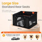 Large Dog Car Seat Half Back Seat Extender with Hard Bottom Black Large