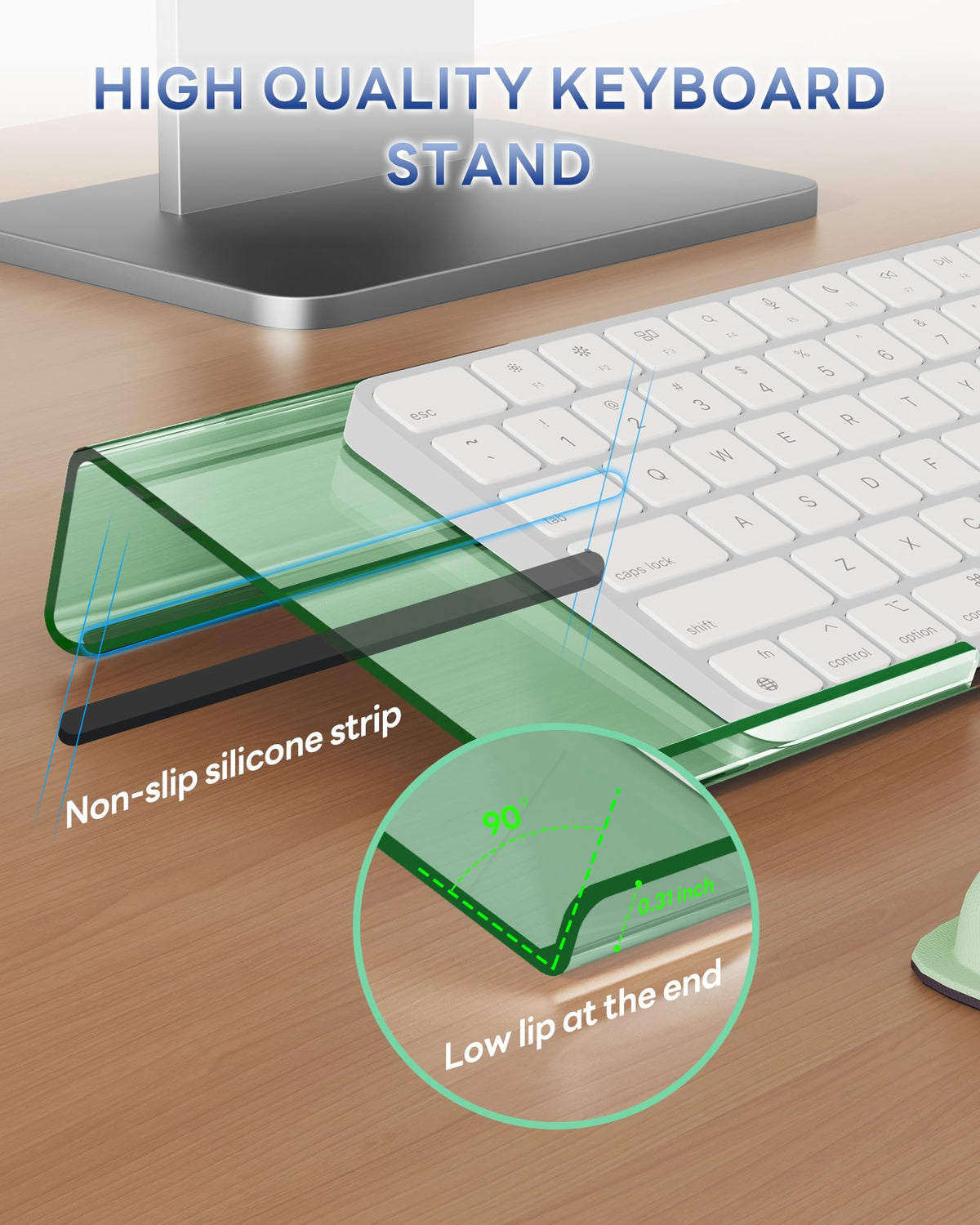 Laborio Computer Keyboard Wrist Rest, Keyboard Riser Stand for Desktop Purple Keyboard Stand With Wrist Rest