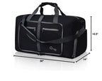 Felipe Varela Foldable Duffle Bag for Travel Weekend Overnight Gym Camping A Black 40L