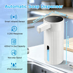 Automatic Liquid Soap Dispenser Touchless, Rechargeable, Adjustable White Gel