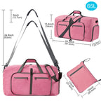 Felipe Varela Foldable Duffle Bag for Travel Weekend Overnight Gym Camping A Black 40L