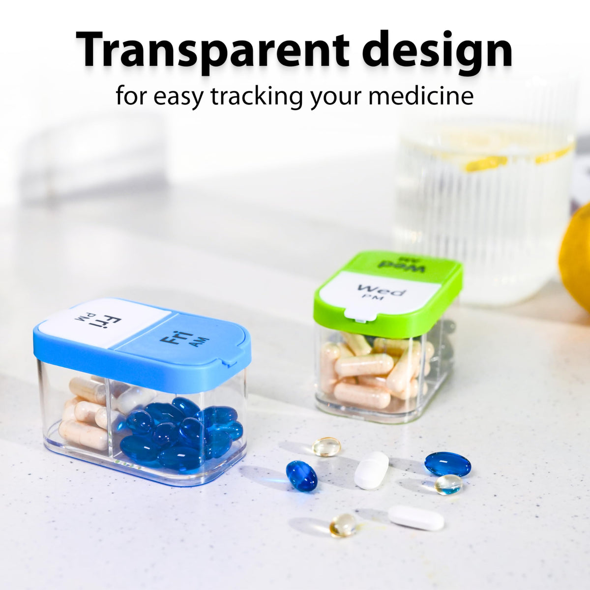Large Weekly Pill Organizer and Medication Dispenser