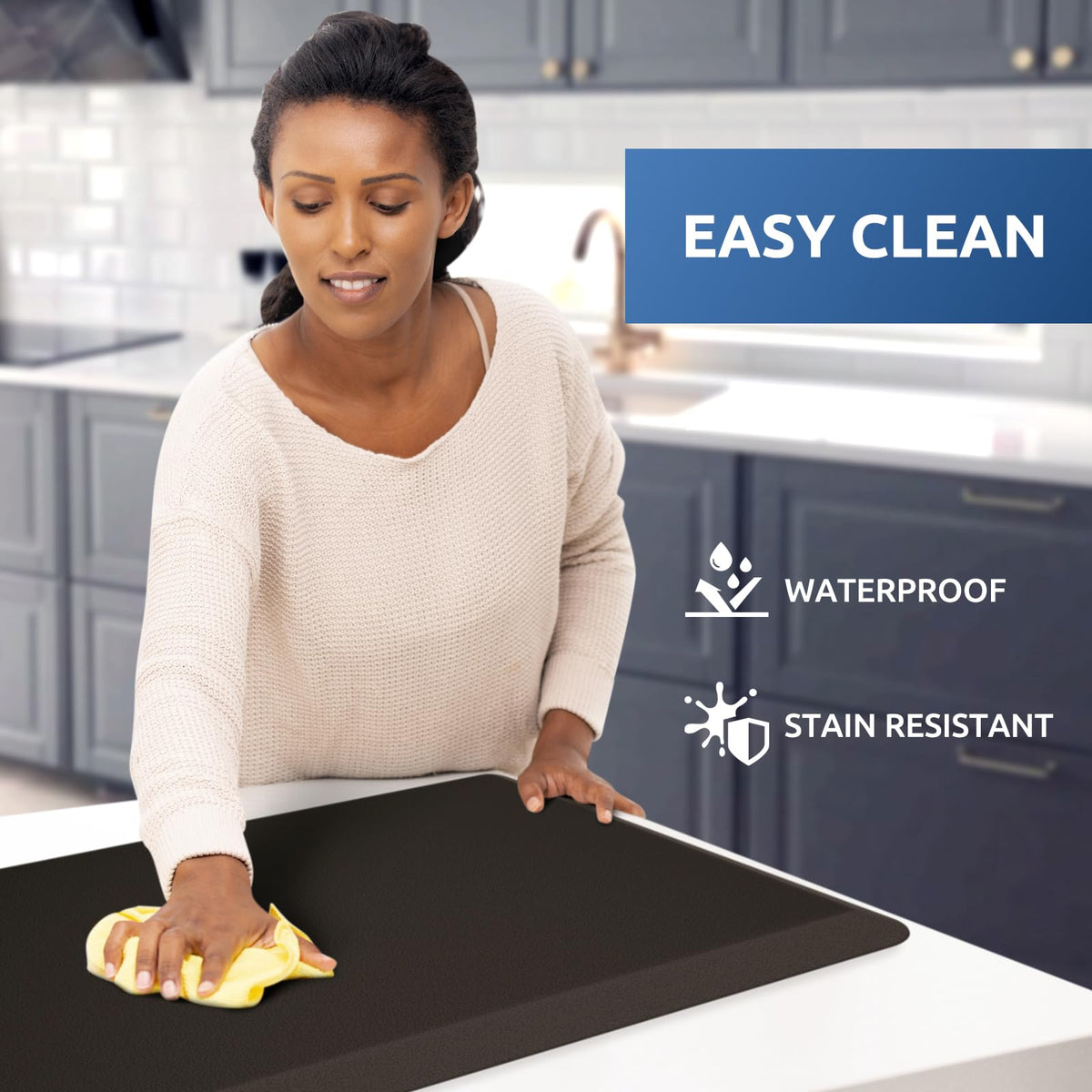 Kitchen Mat Cushioned Anti Fatigue Rug Standing and Comfort Floor Mats Chocolate 39"L x 17.3"W x 0.5"Th