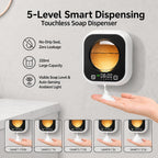 Automatic Soap Dispenser Touchless, Wall Mount, Rechargeable, Mood Lighting Black