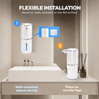 2 Pack Automatic Foaming Soap Dispenser,Touchless Foam Soap Dispenser,12.8oz Rechargeable Wall Mounted Smart for Bathroom and Kitchen Dish Soap,Easy for Toddlers(Black) Black